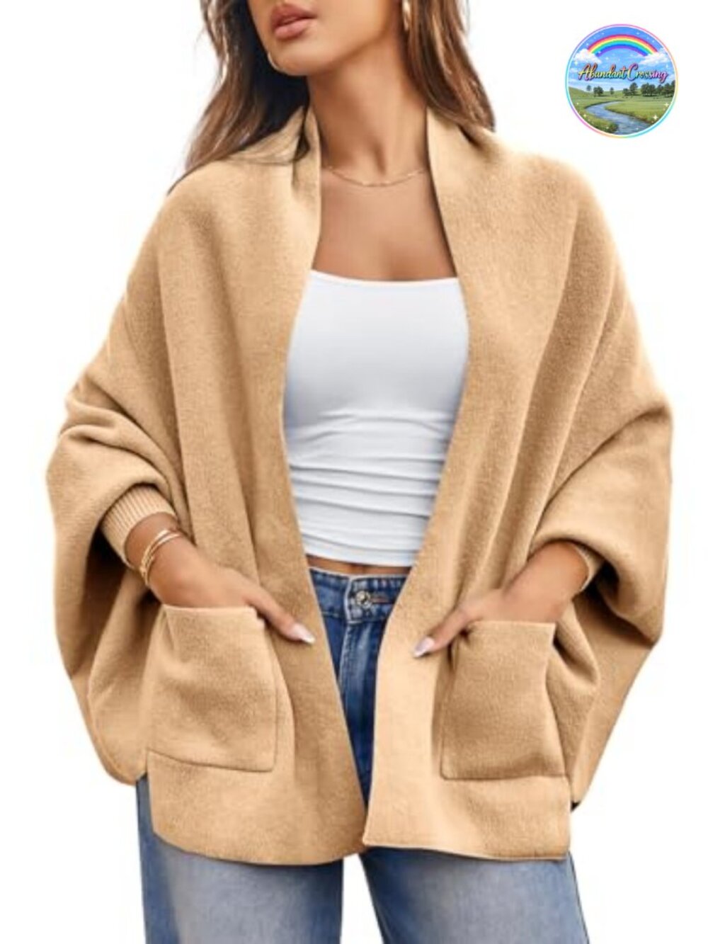 Knitted Open Front Cardigan Sweater